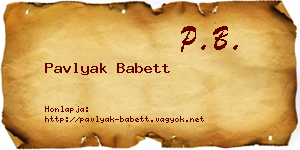 Pavlyak Babett névjegykártya